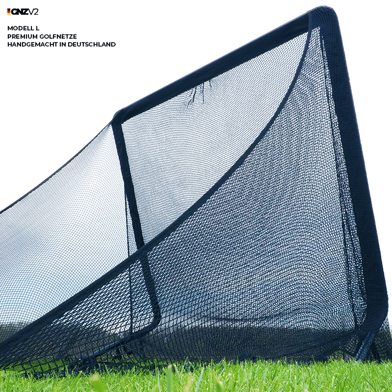 Golfnetz Driving Range L | H2,1m x B2,4m x T1,0m | Indoor & Outdoor | Inkl. Kleine Abschlagmatte | GNZV2