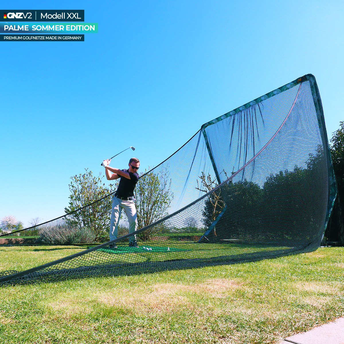 Golfnetz Driving Range XXL | H3,3m x B3,4m x T1,8m | Indoor & Outdoor | GNZV2