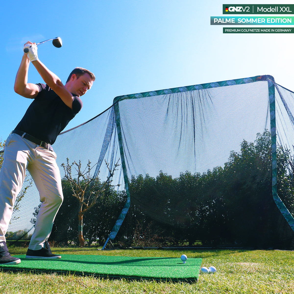 Golfnetz Driving Range XXL | H3,3m x B3,4m x T1,8m | Indoor & Outdoor | GNZV2