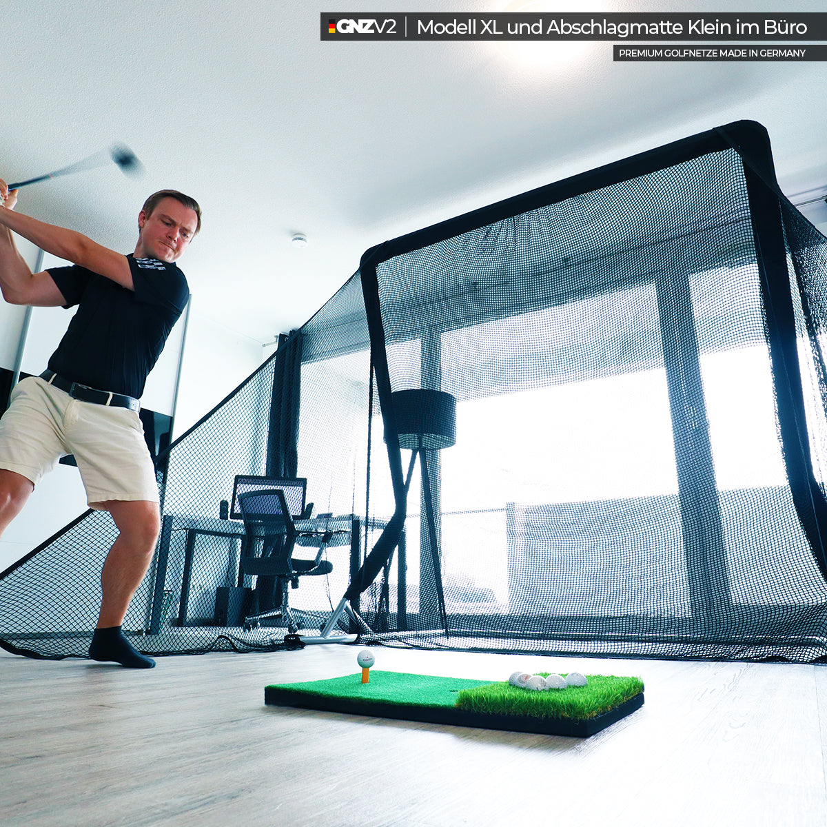 Golfnetz Driving Range XL | H2,4m x B2,5m x T1,2m | Indoor & Outdoor | GNZV2