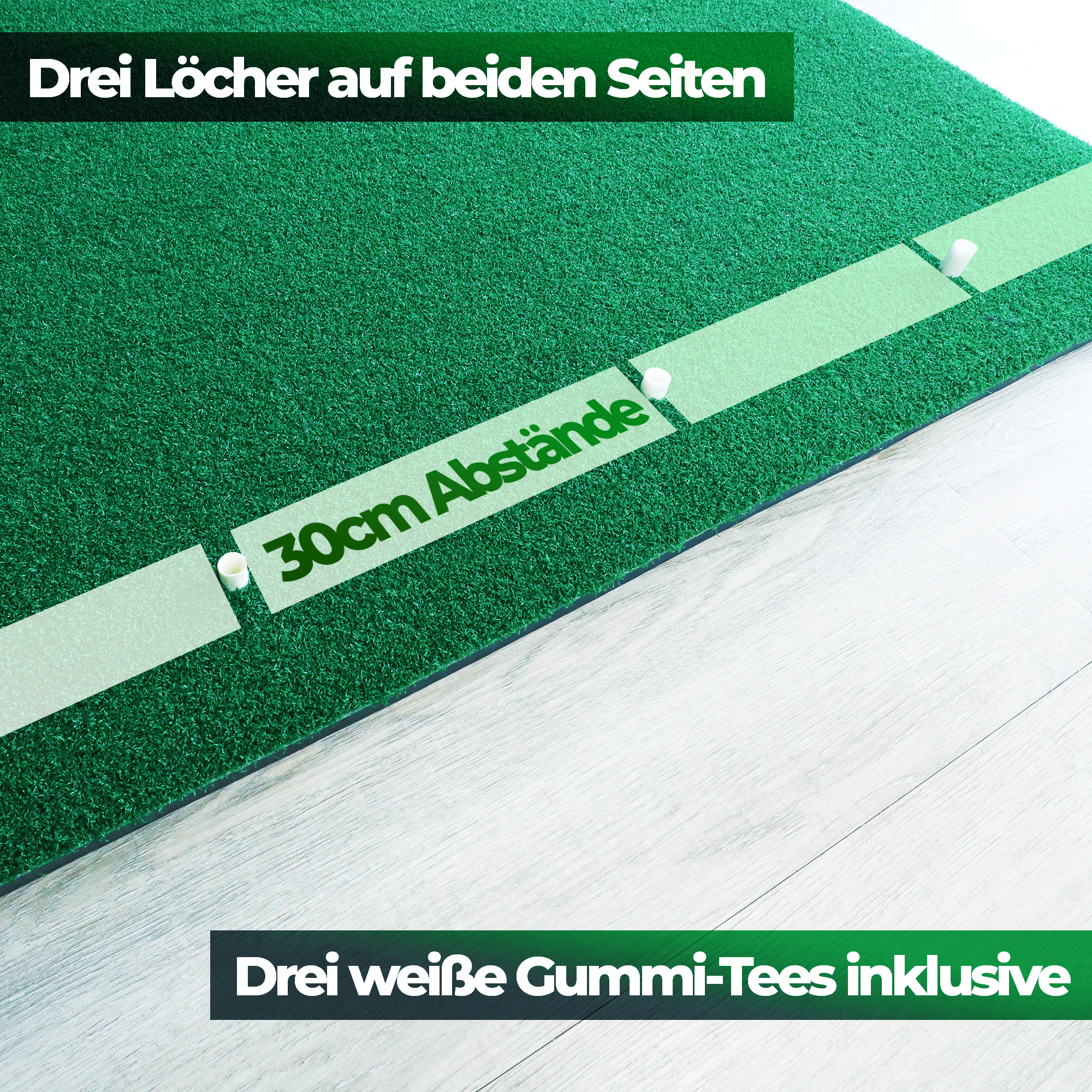 Golf Abschlagmatte | Groß | 150cm x 117cm x 3,5cm | Inkl. Zubehör