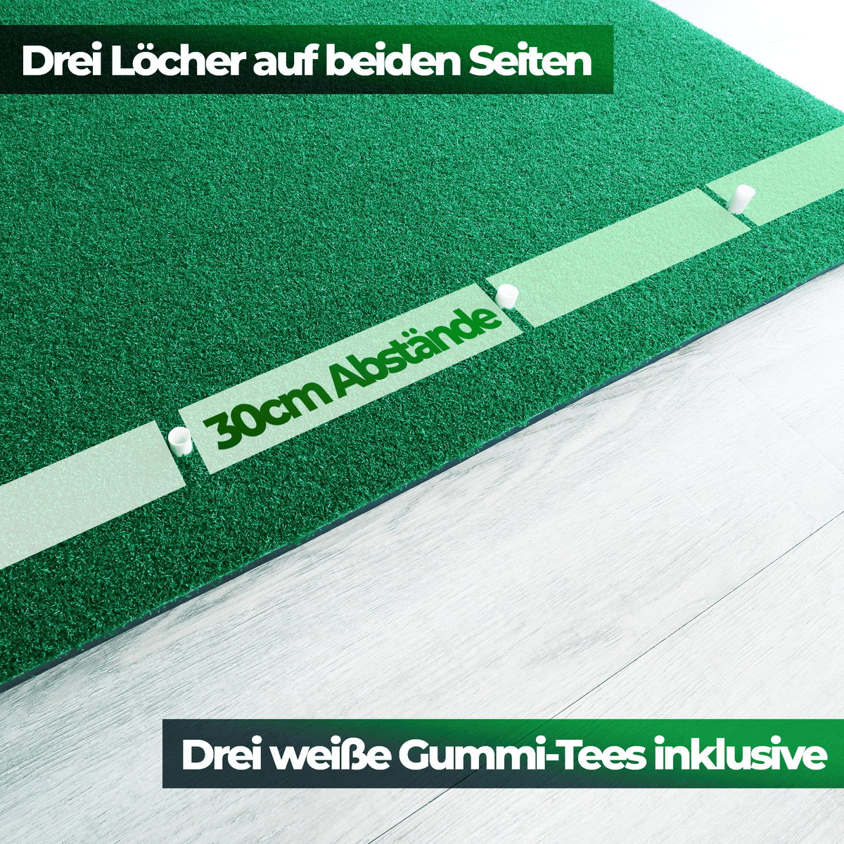 Golf Abschlagmatte | Groß | 150cm x 117cm x 3,5cm | Inkl. Zubehör