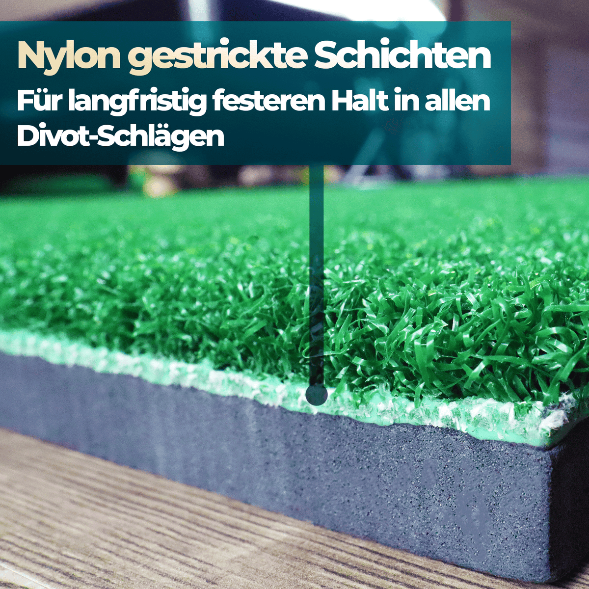 Golf Abschlagmatte | Groß | 150cm x 117cm x 3,5cm | Inkl. Zubehör
