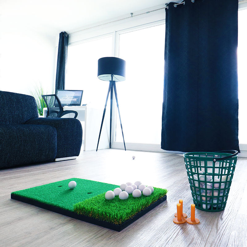 Golf Abschlagmatte | Klein | 70cm x 40cm x 2cm | Inkl. Zubehör