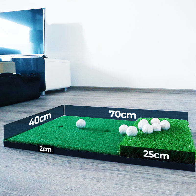 Golf Abschlagmatte | Klein | 70cm x 40cm x 2cm | Inkl. Zubehör