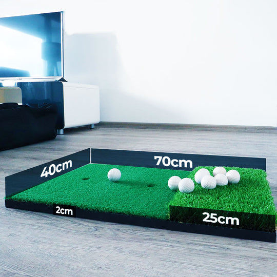Golf Abschlagmatte | Klein | 70cm x 40cm x 2cm | Inkl. Zubehör